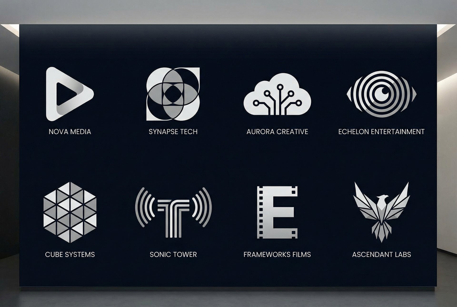 媚黑合作影视品牌Logo墙