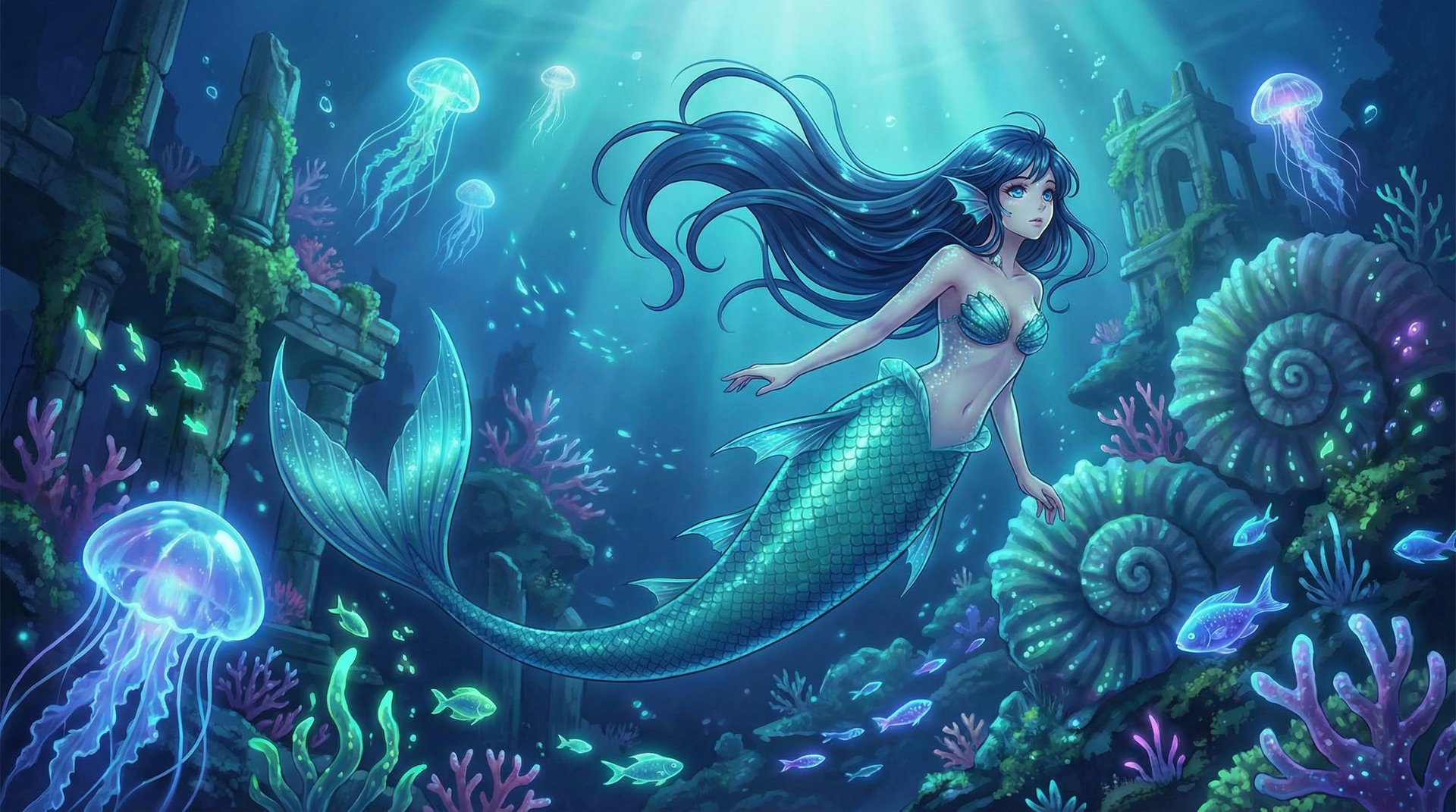 媚黑动漫-深海人鱼幻想